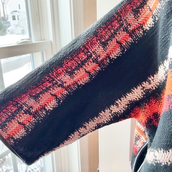 Eva Franco Pillard Coat Open Cardigan Black Orange White Size S - Picture 10 of 16